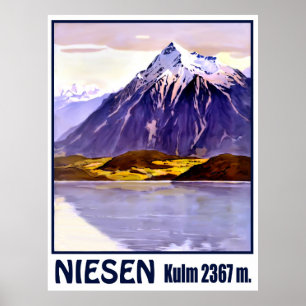 Niesen, Berggipfel, Schweiz, Vintage-Reise Poster