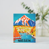 Niesen, Bergspitze über dem See, Schweiz Postkarte (Stehend Vorderseite)