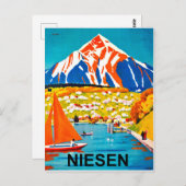 Niesen, Bergspitze über dem See, Schweiz Postkarte (Vorne/Hinten)