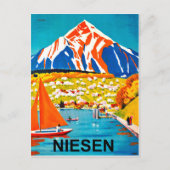 Niesen, Bergspitze über dem See, Schweiz Postkarte (Vorderseite)