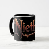 Niethalf nur Text schwarz Tasse (Vorderseite Links)