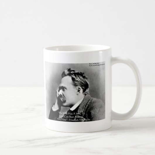 Nietzsche "A Why" Wisdom Quote Geschenke & Cards Kaffeetasse (Rechts)