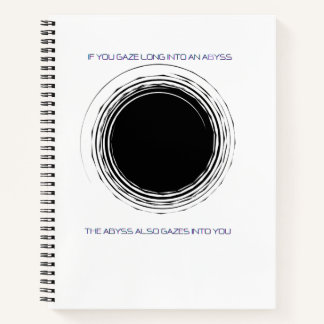Nietzsche-Abgrund-Zitat Minimalistische Philosophi Notizblock