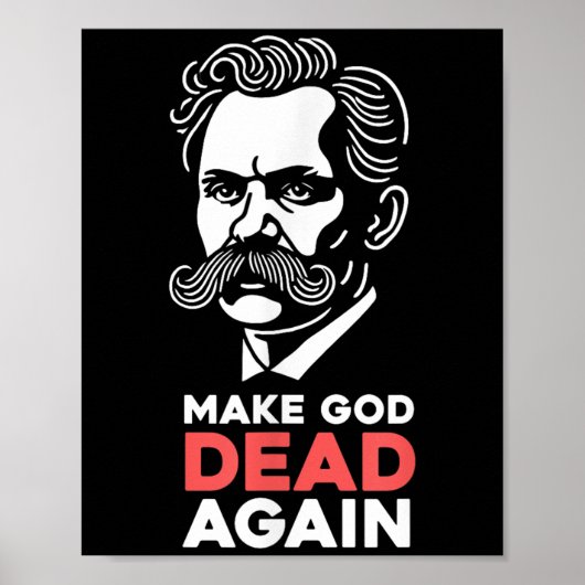 Nietzsche Atheist Philosophie A Poster (Vorne)