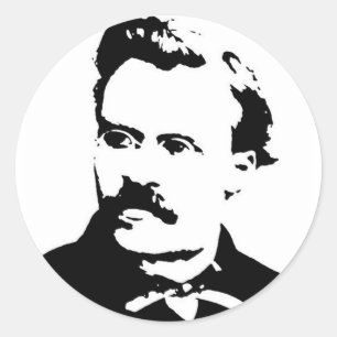 Nietzsche Bild Runder Aufkleber