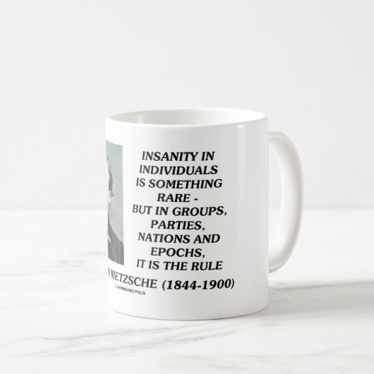 Nietzsche Geisteskrankheit selten im Kaffeetasse (VorderseiteRechts)