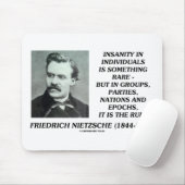 Nietzsche Insanity Selten in individuellem Zitat Mousepad (Mit Mouse)