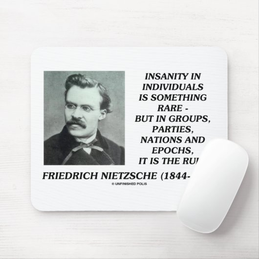 Nietzsche Insanity Selten in individuellem Zitat Mousepad (Mit Mouse)
