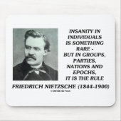 Nietzsche Insanity Selten in individuellem Zitat Mousepad (Vorne)
