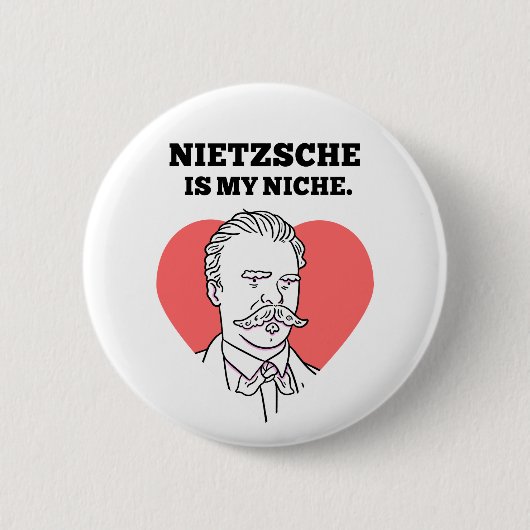 Nietzsche ist mein Button für die Philosophie von (Vorderseite)