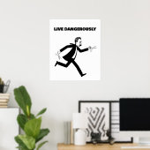 Nietzsche läuft mit Scheren live gefährlich Poster (Heimbüro)