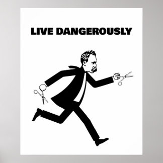 Nietzsche läuft mit Scheren live gefährlich Poster