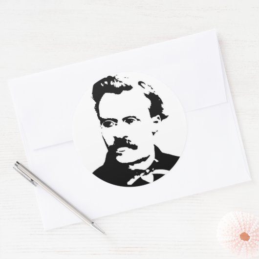 Nietzsche Picture Runder Aufkleber (Umschlag)