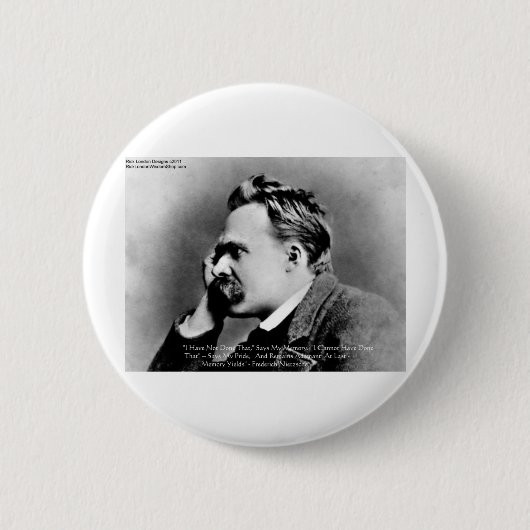 Nietzsche "Pride Vs Memory" - Biotopartikel/T-Shir Button (Vorderseite)