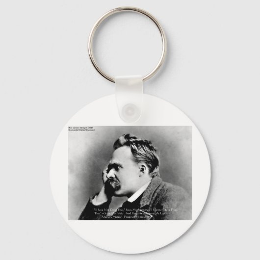 Nietzsche "Pride Vs Memory" - Biotopartikel/T-Shir Schlüsselanhänger (Vorderseite)
