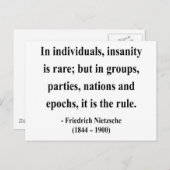 Nietzsche Quote 3a Postkarte (Vorne/Hinten)