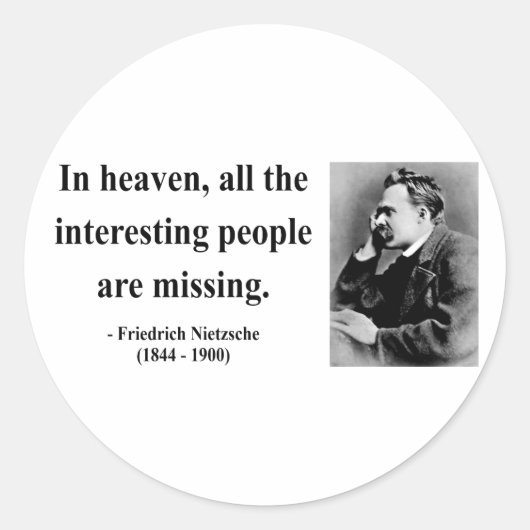 Nietzsche Quote 4b Runder Aufkleber (Vorderseite)