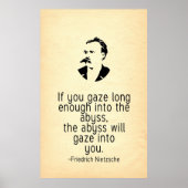 Nietzsche Quote If You Stare Into the Abyss Poster (Vorne)