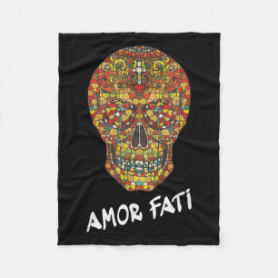 Nietzsche Stoic Quote Philosopher Sugar Skull Amor Fleecedecke