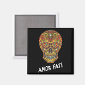 Nietzsche Stoic Quote Philosopher Sugar Skull Amor Magnet (Vorderseite/Rückseite)