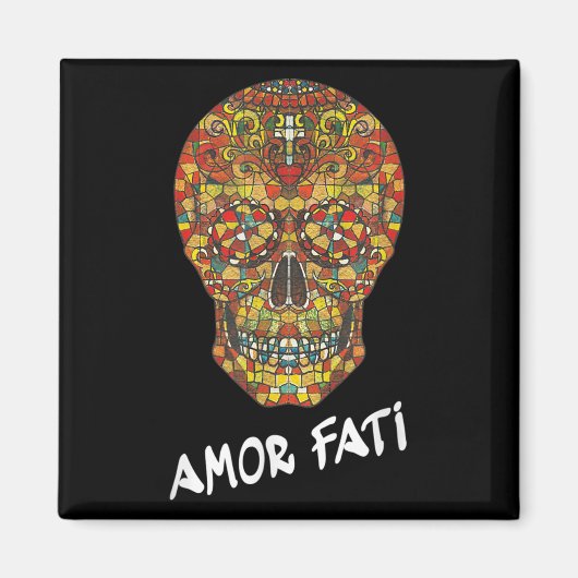 Nietzsche Stoic Quote Philosopher Sugar Skull Amor Magnet (Vorne)