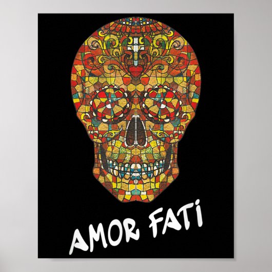 Nietzsche Stoic Quote Philosopher Sugar Skull Amor Poster (Vorne)