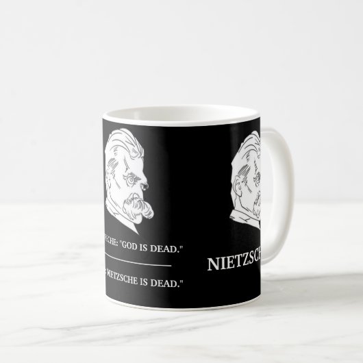 NIETZSCHE Tasse "God is Dead" (VorderseiteRechts)