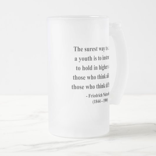 Nietzsche Zitat 2a Mattglas Bierglas (VorderseiteRechts)