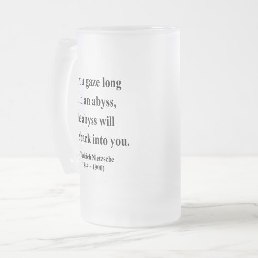 Nietzsche Zitat 4a Mattglas Bierglas (Vorderseite Links)