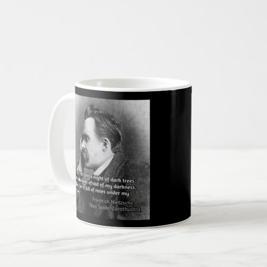 Nietzsche Zitat Kaffeetasse (Vorderseite Links)