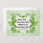 Nietzsche Zitat Liebe Ihr Schicksal ... Postkarte (Vorne/Hinten)