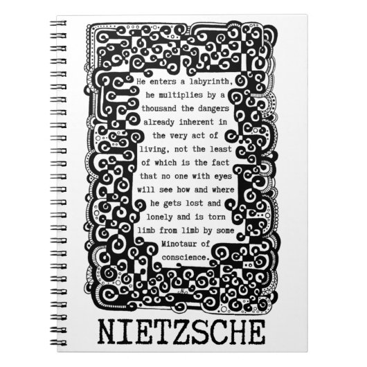 Nietzsche zitiert den Minotaur des Gewissens Notizblock (Vorderseite)