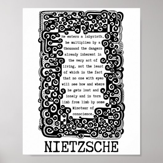 Nietzsche zitiert den Minotaur des Gewissens Poster (Vorne)