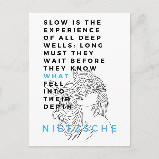 Nietzsche zitiert die Deep Soul Philosophie Postkarte (Vorderseite)