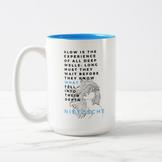 Nietzsche zitiert die Deep Soul Philosophie Zweifarbige Tasse (Links)