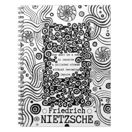 Nietzsche zitiert die Farbtöne der reinen Meeresfa Notizblock