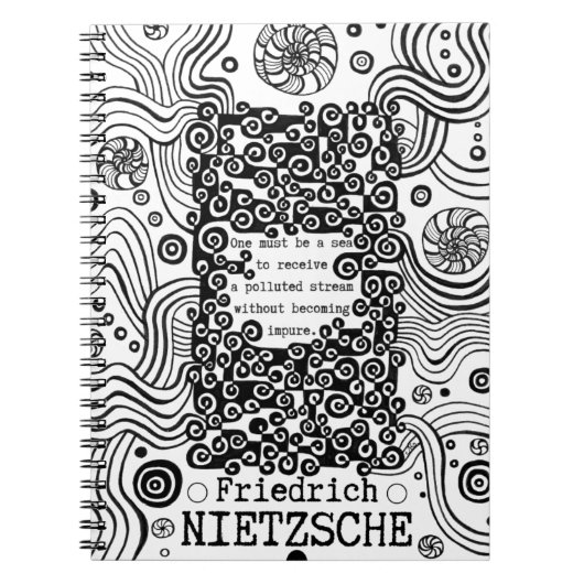 Nietzsche zitiert die Farbtöne der reinen Meeresfa Notizblock (Vorderseite)