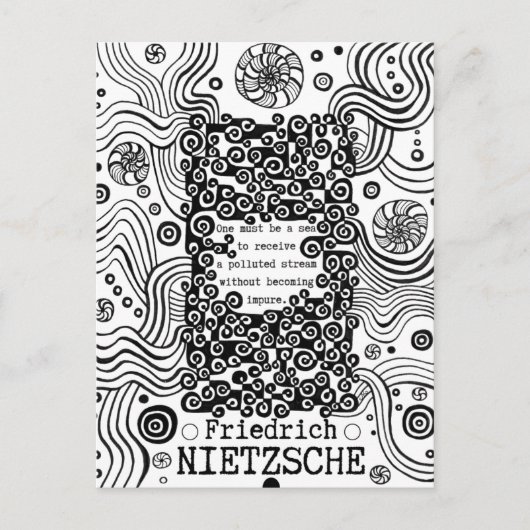 Nietzsche zitiert die Farbtöne der reinen Meeresfa Postkarte (Vorderseite)
