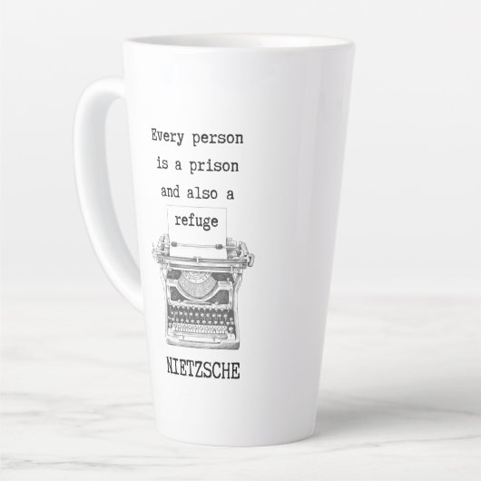 Nietzsche zitiert Gefangenschaft und FLÜCHTLINGSPh Milchtasse (Linke Ecke)
