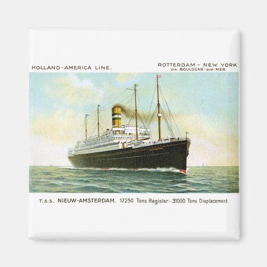 Nieuw Amsterdam von 1906 Magnet (Vorne)