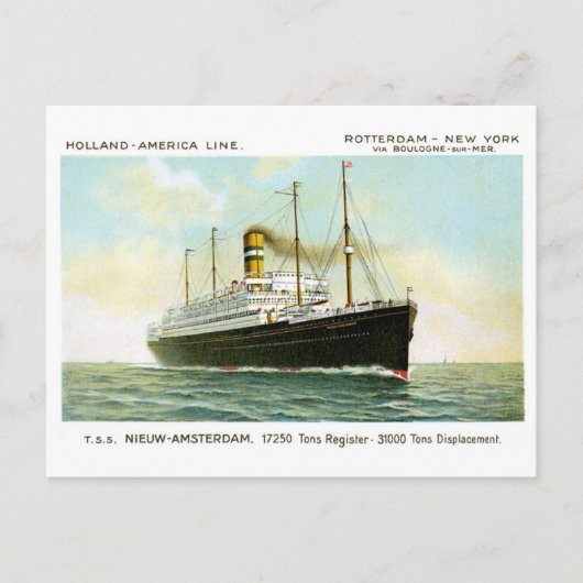 Nieuw Amsterdam von 1906 Postkarte (Vorderseite)
