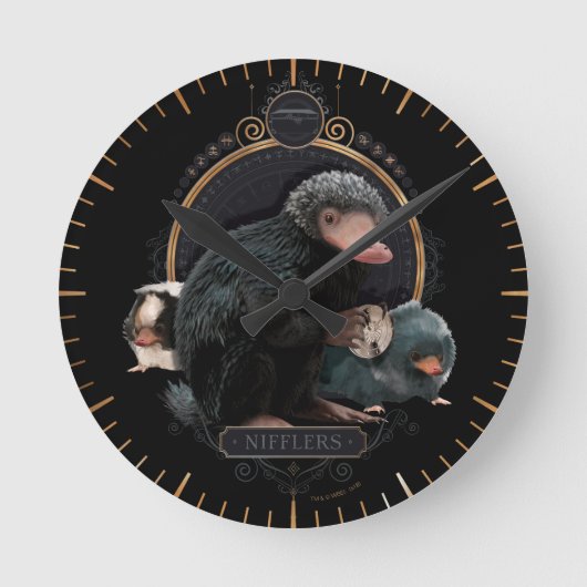 NIFFLER™s Jugendportrait Runde Wanduhr (Vorderseite)