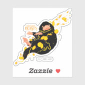 Niffler schwimmend mit Gold Aufkleber (Blatt)