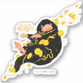 Niffler schwimmend mit Gold Aufkleber (Vorderseite)