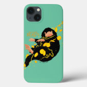 Niffler schwimmend mit Gold Case-Mate iPhone Hülle (Rückseite)