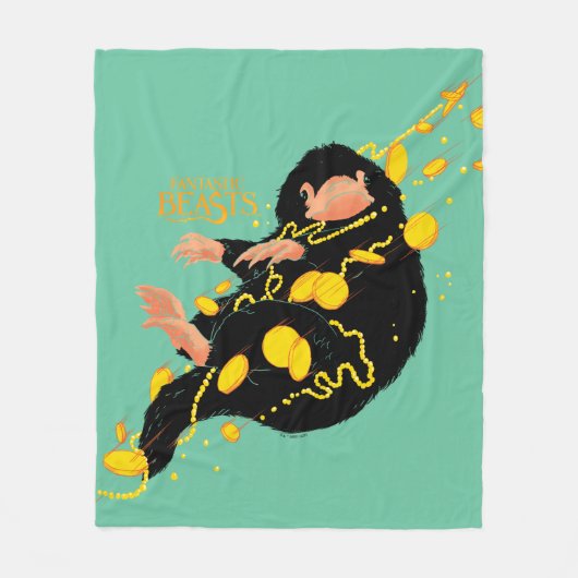 Niffler schwimmend mit Gold Fleecedecke (Vorderseite)