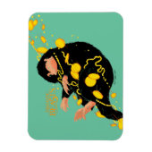 Niffler schwimmend mit Gold Magnet (Vertikal)