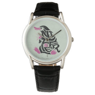 NIFFLER™ Typografie Grafik Armbanduhr