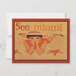Nifty 50er See Miami Hübsch Sunbader Lady Travel Karte