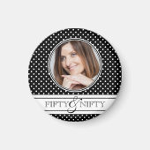 Nifty bei 50 Polka Dot Foto Keepake Magnet (Vorne)